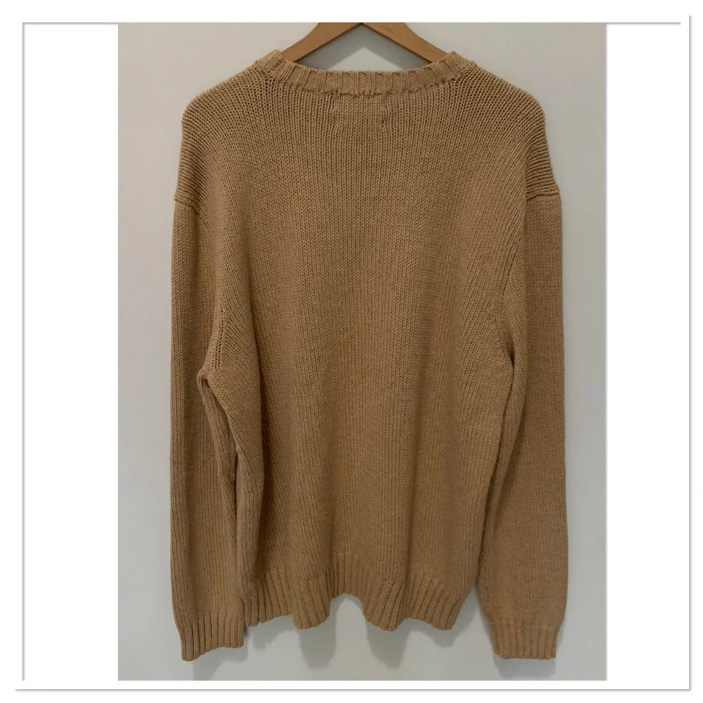 Polo Ralph Lauren Vintage Knit Sweater Tan Size XL